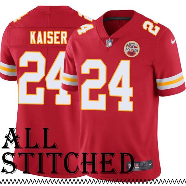 Red Home Jason Kaiser Kansas City Chiefs Jersey #24