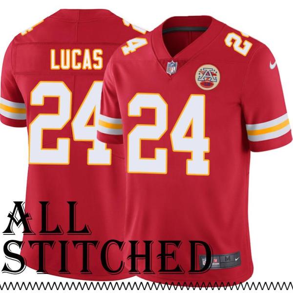 Red Home Jordan Lucas Kansas City Chiefs Jersey #24