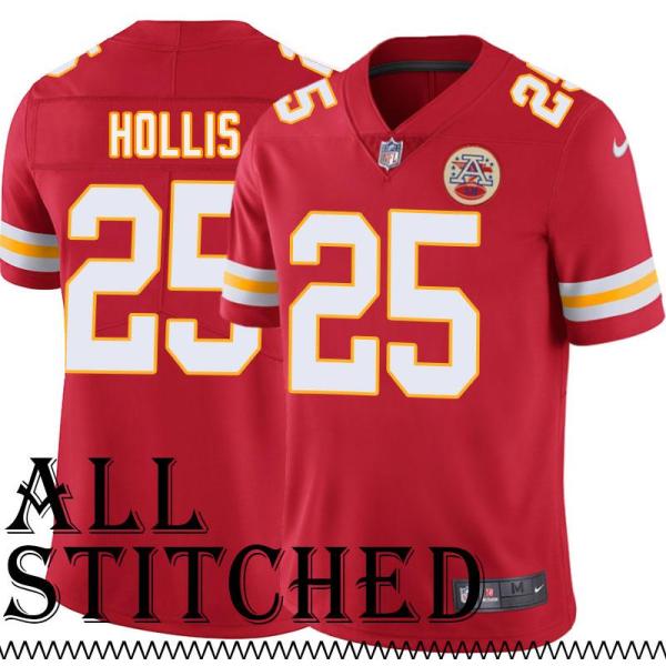 Red Home David Hollis Kansas City Chiefs Jersey #25
