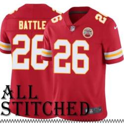 Red Home Jackie Battle Kansas City Chiefs Jersey #26