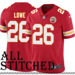 Red Home Paul Lowe Kansas City Chiefs Jersey #26