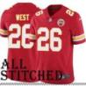 Red Home Robert West Kansas City Chiefs Jersey #26