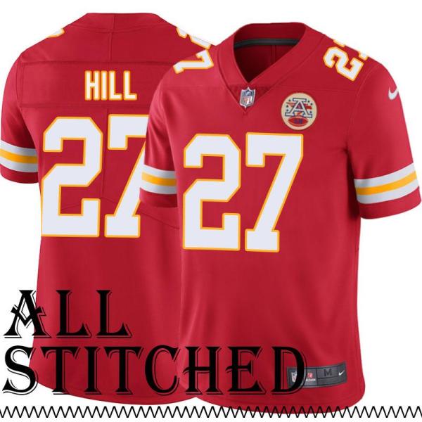 Red Home Greg Hill Kansas City Chiefs Jersey #27