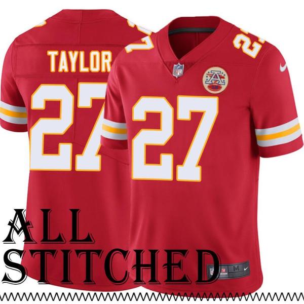 Red Home Jay Taylor Kansas City Chiefs Jersey #27
