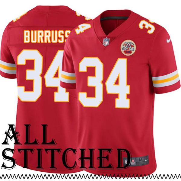 Red Home Lloyd Burruss Kansas City Chiefs Jersey #34