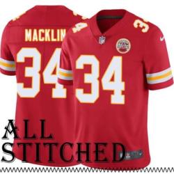 Red Home David Macklin Kansas City Chiefs Jersey #34