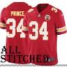 Red Home Deneric Prince Kansas City Chiefs Jersey #34