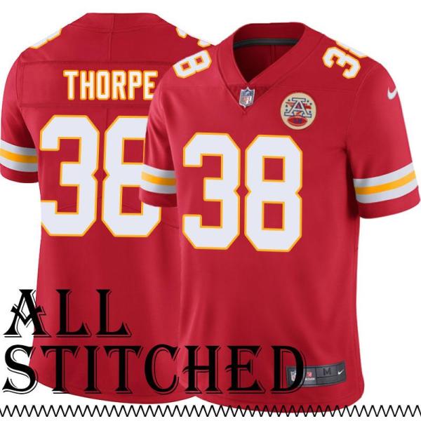 Red Home Neiko Thorpe Kansas City Chiefs Jersey #38