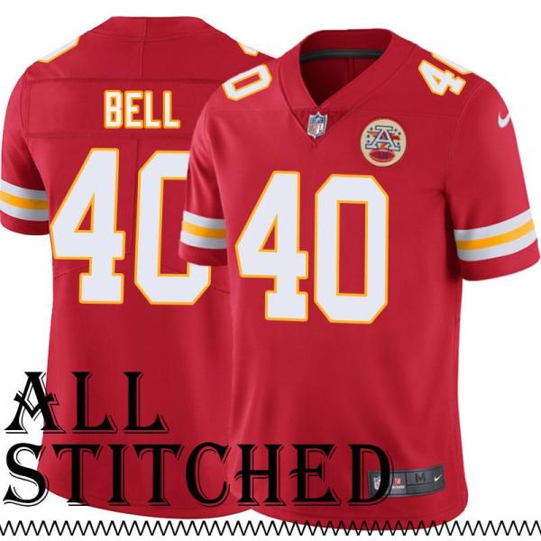 Red Home Billy Bell Kansas City Chiefs Jersey #40