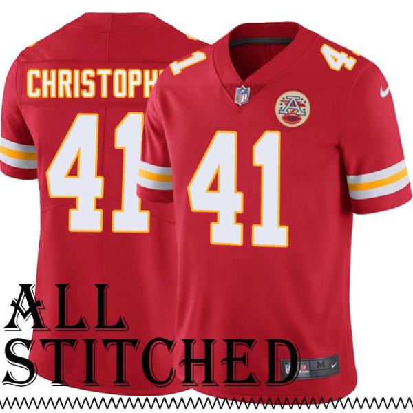 Red Home Herb Christopher Kansas City Chiefs Jersey #41
