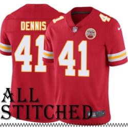 Red Home Pat Dennis Kansas City Chiefs Jersey #41