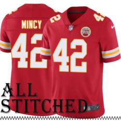 Red Home Charles Mincy Kansas City Chiefs Jersey #42