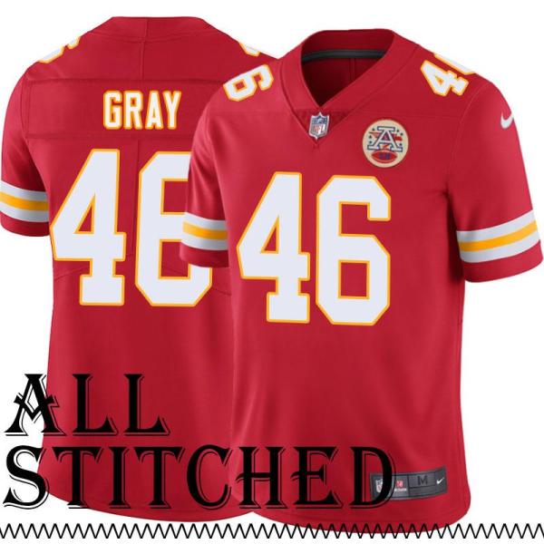 Red Home Tim Gray Kansas City Chiefs Jersey #46