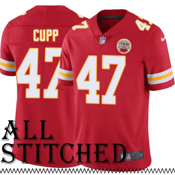 Red Home Baylor Cupp Kansas City Chiefs Jersey #47