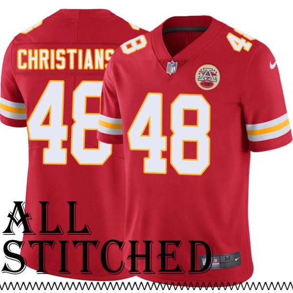 Red Home Cole Christiansen Kansas City Chiefs Jersey #48