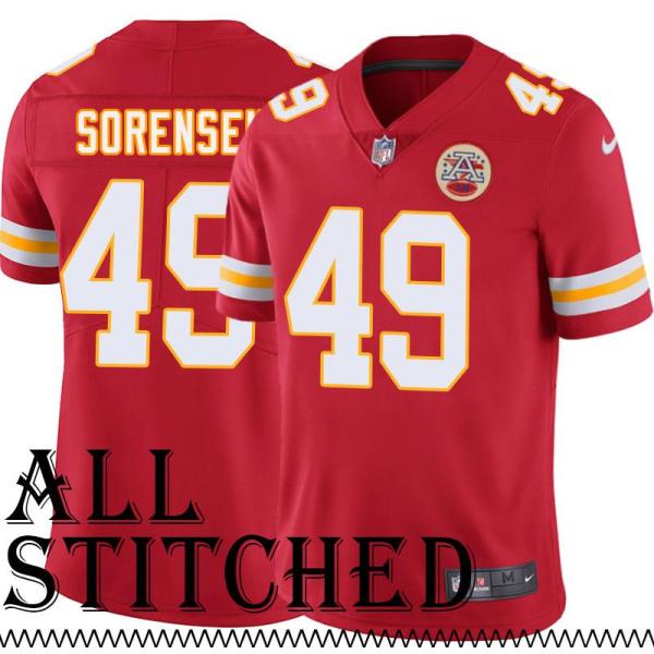 Red Home Daniel Sorensen Kansas City Chiefs Jersey #49