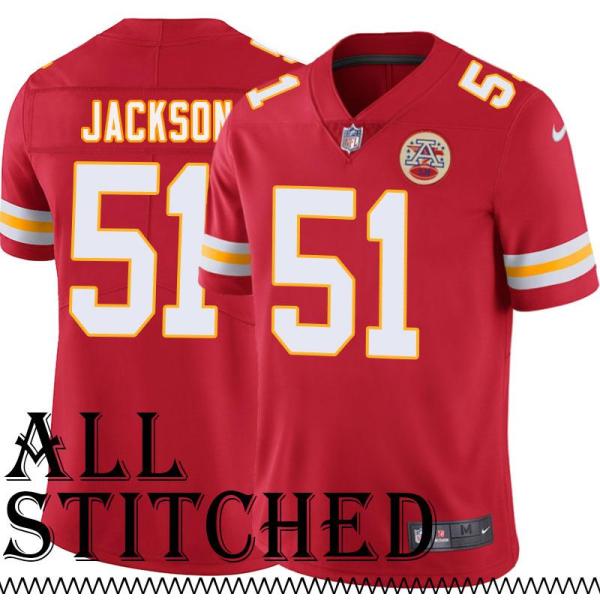 Red Home Charles Jackson Kansas City Chiefs Jersey #51