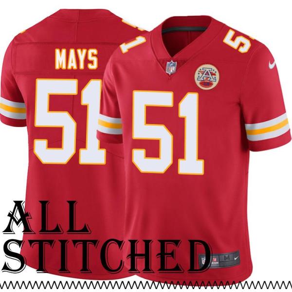 Red Home Corey Mays Kansas City Chiefs Jersey #51