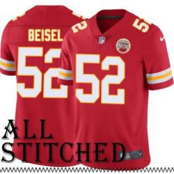 Red Home Monty Beisel Kansas City Chiefs Jersey #52