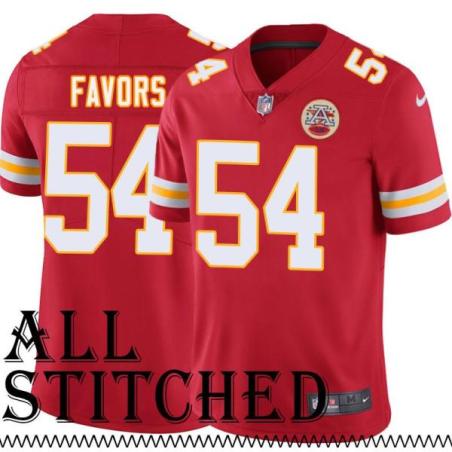 Red Home Greg Favors Kansas City Chiefs Jersey #54