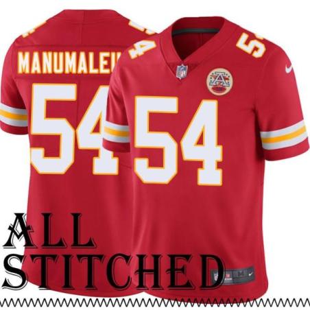 Red Home Frank Manumaleuga Kansas City Chiefs Jersey #54