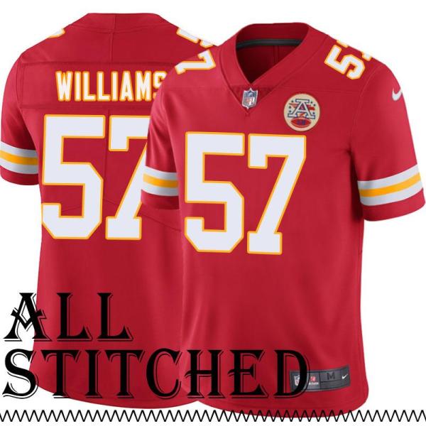 Red Home Leon Williams Kansas City Chiefs Jersey #57