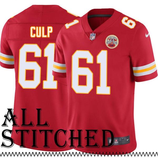 Red Home Curley Culp Kansas City Chiefs Jersey #61