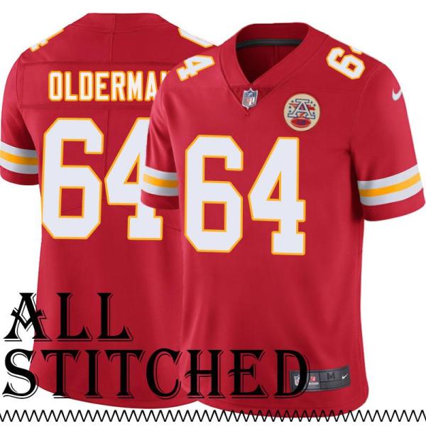 Red Home Bob Olderman Kansas City Chiefs Jersey #64