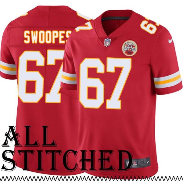 Red Home Pat Swoopes Kansas City Chiefs Jersey #67