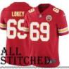 Red Home Derek Lokey Kansas City Chiefs Jersey #69