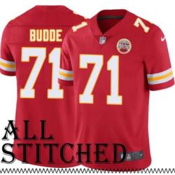 Red Home Ed Budde Kansas City Chiefs Jersey #71