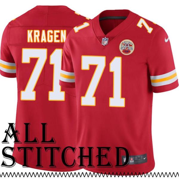 Red Home Greg Kragen Kansas City Chiefs Jersey #71