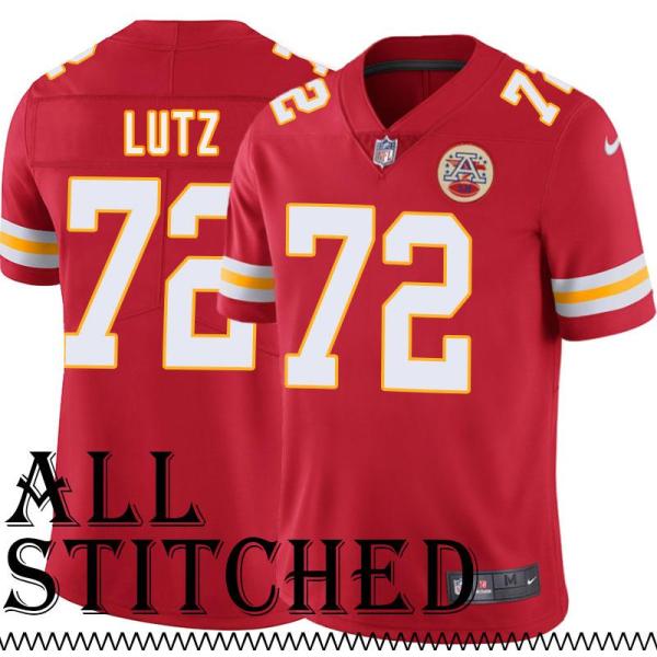 Red Home Dave Lutz Kansas City Chiefs Jersey #72