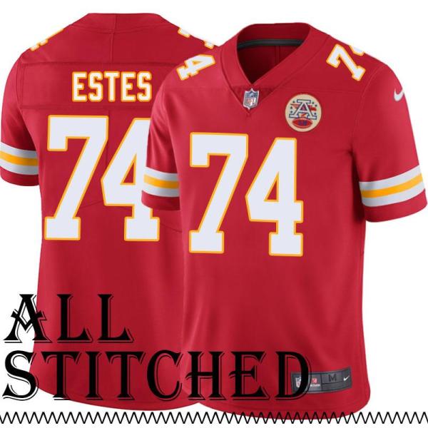 Red Home Larry Estes Kansas City Chiefs Jersey #74