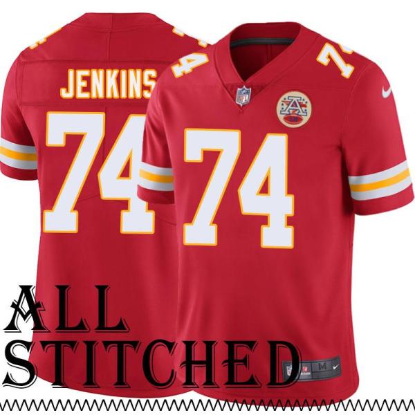 Red Home Trezelle Jenkins Kansas City Chiefs Jersey #74