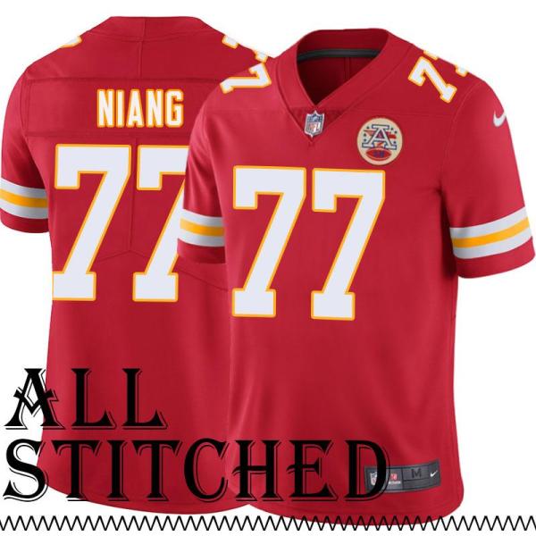 Red Home Lucas Niang Kansas City Chiefs Jersey #77