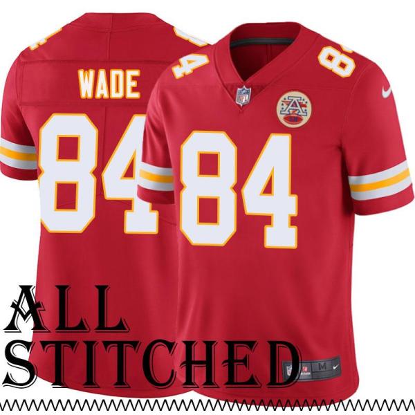 Red Home Charlie Wade Kansas City Chiefs Jersey #84