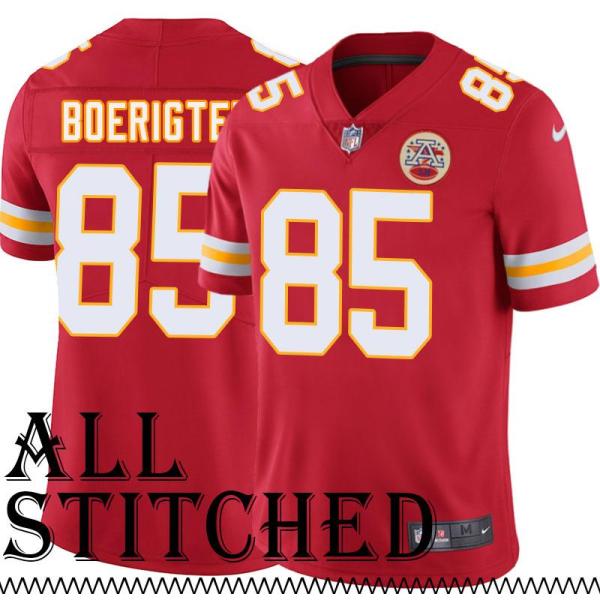 Red Home Marc Boerigter Kansas City Chiefs Jersey #85