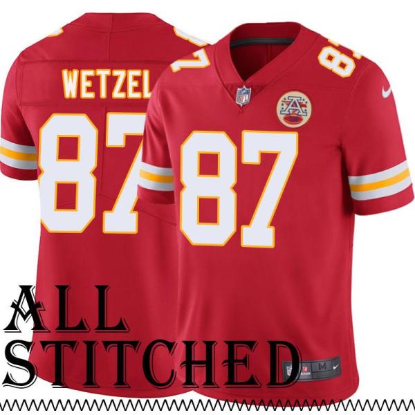 Red Home Ron Wetzel Kansas City Chiefs Jersey #87