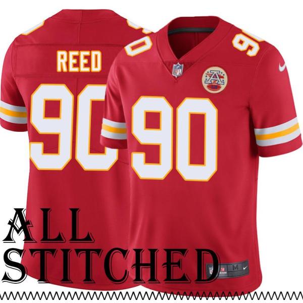 Red Home Jarran Reed Kansas City Chiefs Jersey #90