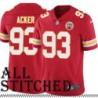 Red Home Bill Acker Kansas City Chiefs Jersey #93