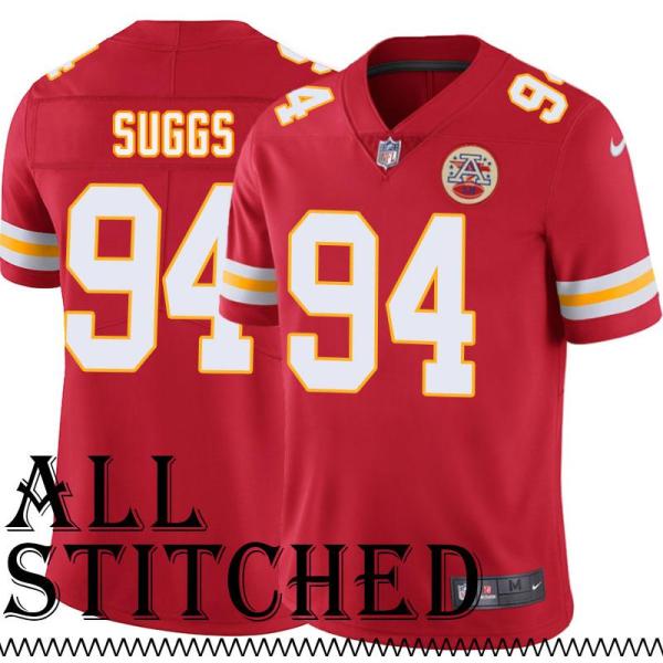 Red Home Terrell Suggs Kansas City Chiefs Jersey #94