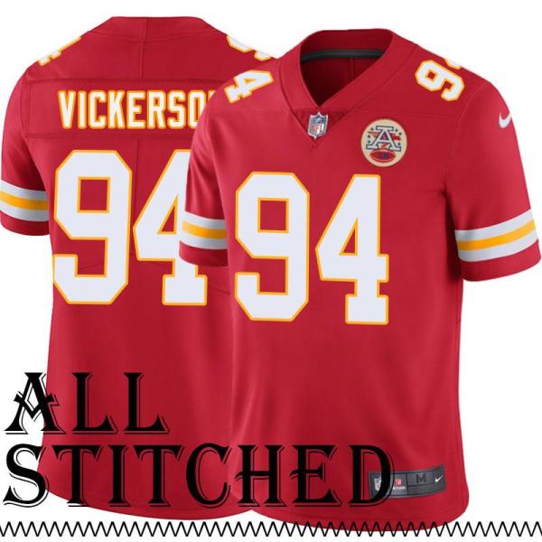 Red Home Kevin Vickerson Kansas City Chiefs Jersey #94