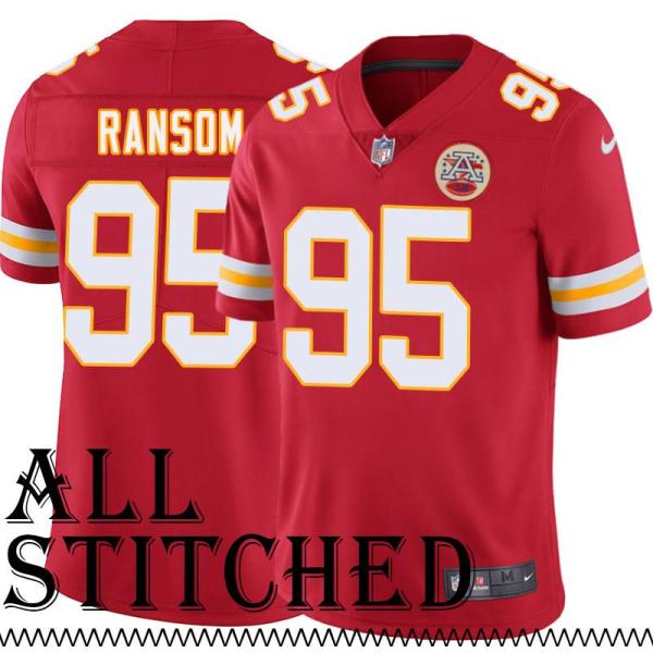 Red Home Derrick Ransom Kansas City Chiefs Jersey #95