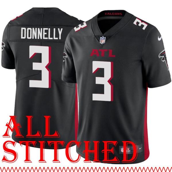 Black Home Rick Donnelly Jersey Atlanta Falcons #3