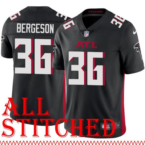 Black Home Eric Bergeson Jersey Atlanta Falcons #36