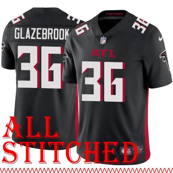 Black Home Bob Glazebrook Jersey Atlanta Falcons #36