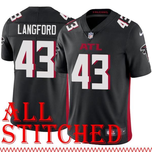 Black Home Jeremy Langford Jersey Atlanta Falcons #43