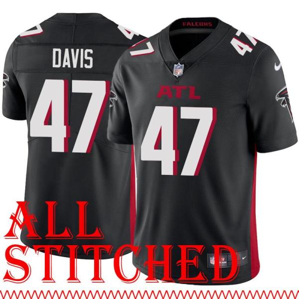 Black Home Brad Davis Jersey Atlanta Falcons #47