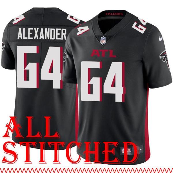 Black Home P.J. Alexander Jersey Atlanta Falcons #64